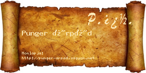 Punger Árpád névjegykártya
